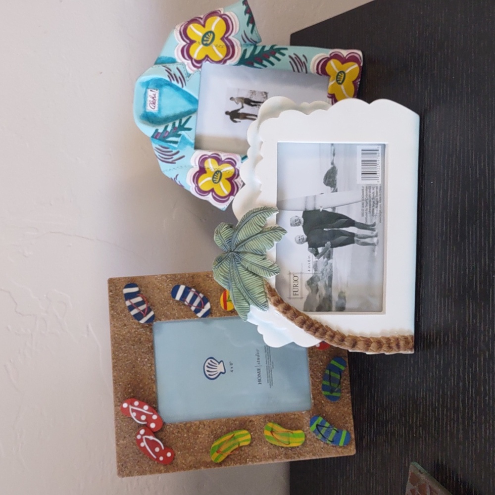 Beach house Beach Theme photo picture frames x 3